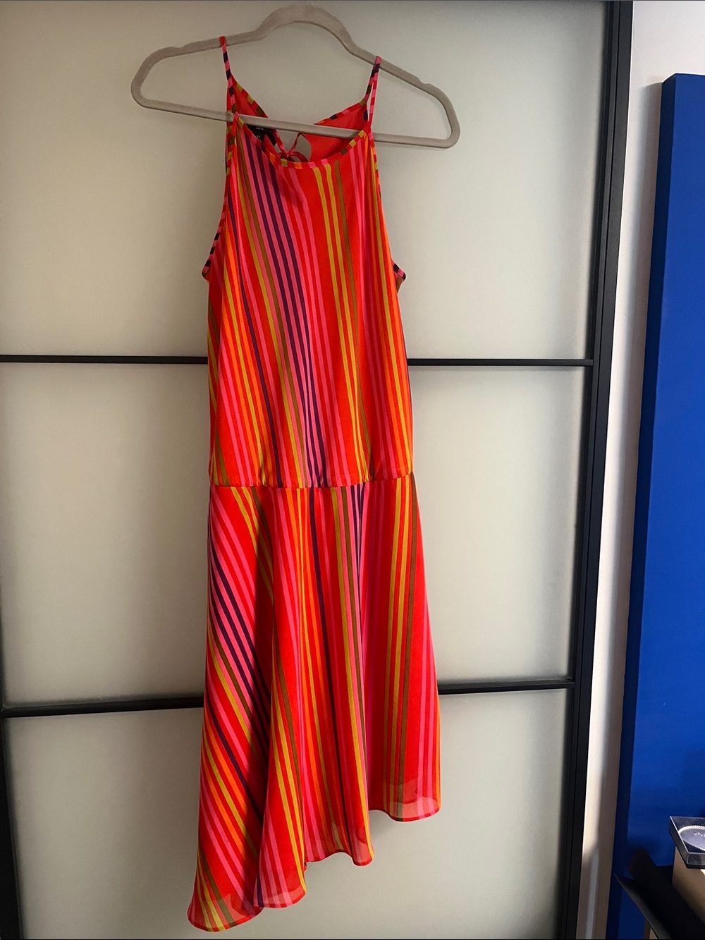 Nine West Multicolor Striped Asymmetrical Summer Dress - Picture 2 of 4